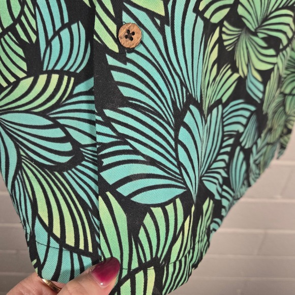 Vtg Island Republic 100% Silk Hawaiian Shirt Mens XXL Aloha Coconut Button - Picture 6 of 8